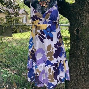 American Eagle Floral Sundress Halter Keyhole S